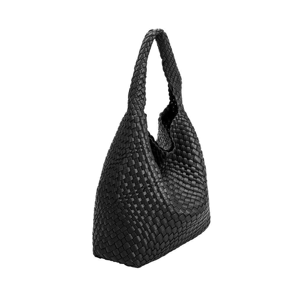 Grand Sac Cabas Tressé Noir Lisette vue du produit 2