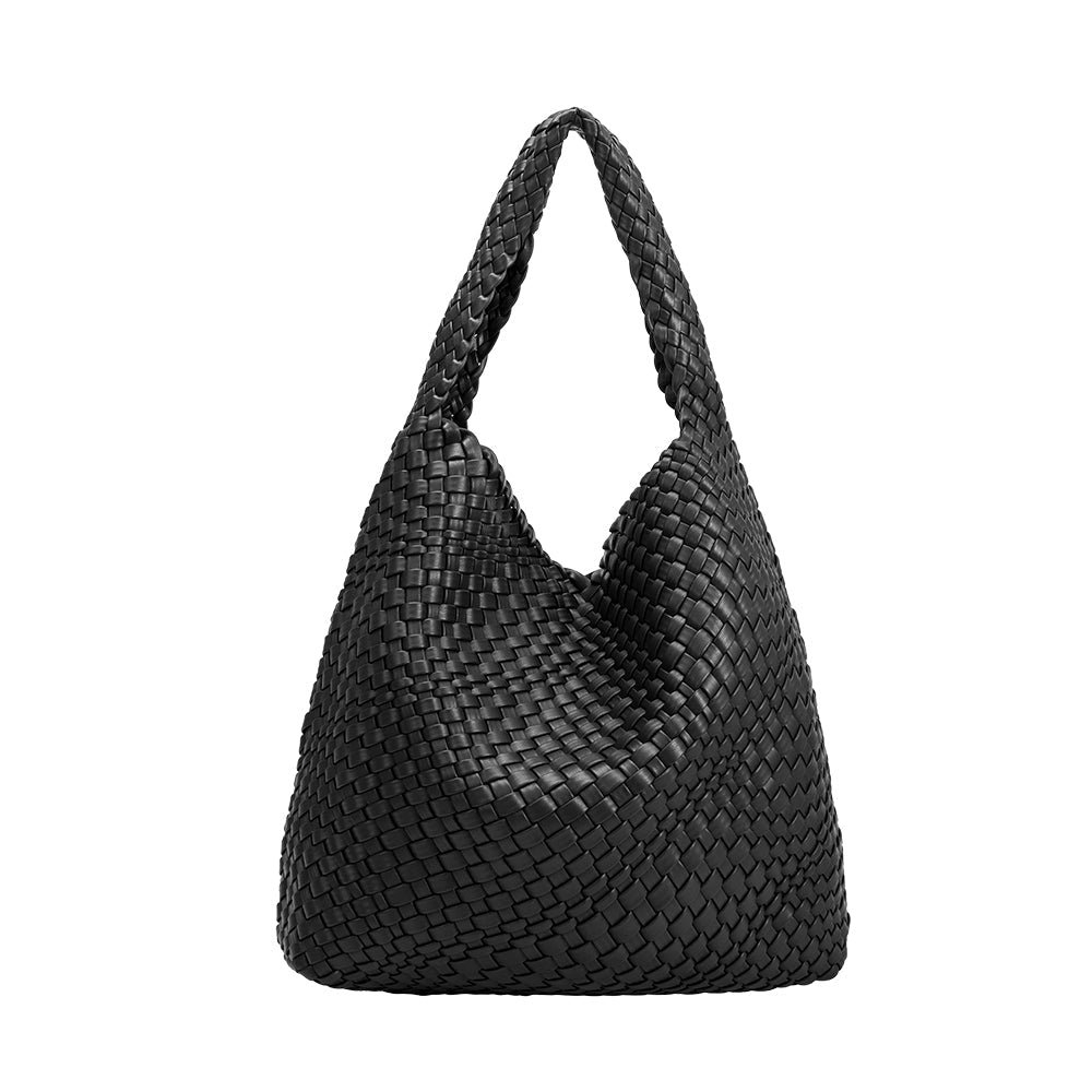 Grand Sac Cabas Tressé Noir Lisette vue du produit 3