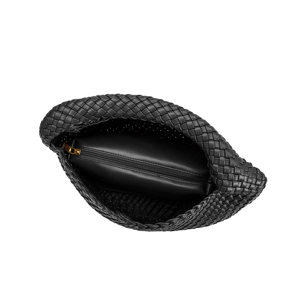 Grand Sac Cabas Tressé Noir Lisette vue du produit 5