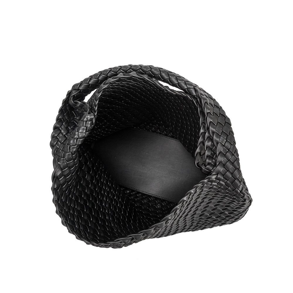 Grand Sac Cabas Tressé Noir Lisette vue du produit 6