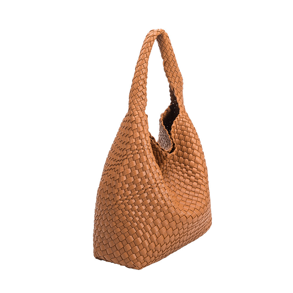 Grand Sac Cabas Tressé Cognac Éloïse vue du produit 2