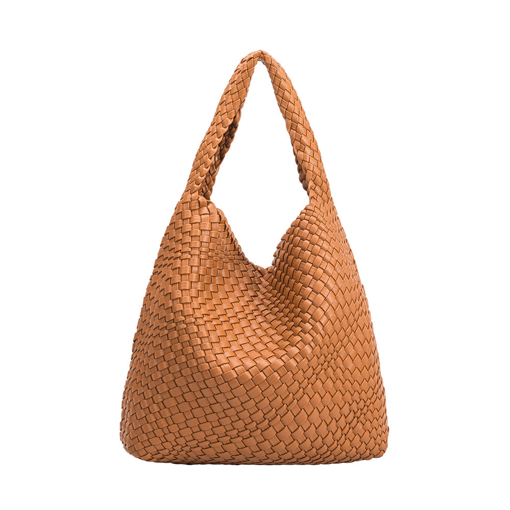 Grand Sac Cabas Tressé Cognac Éloïse vue du produit 3