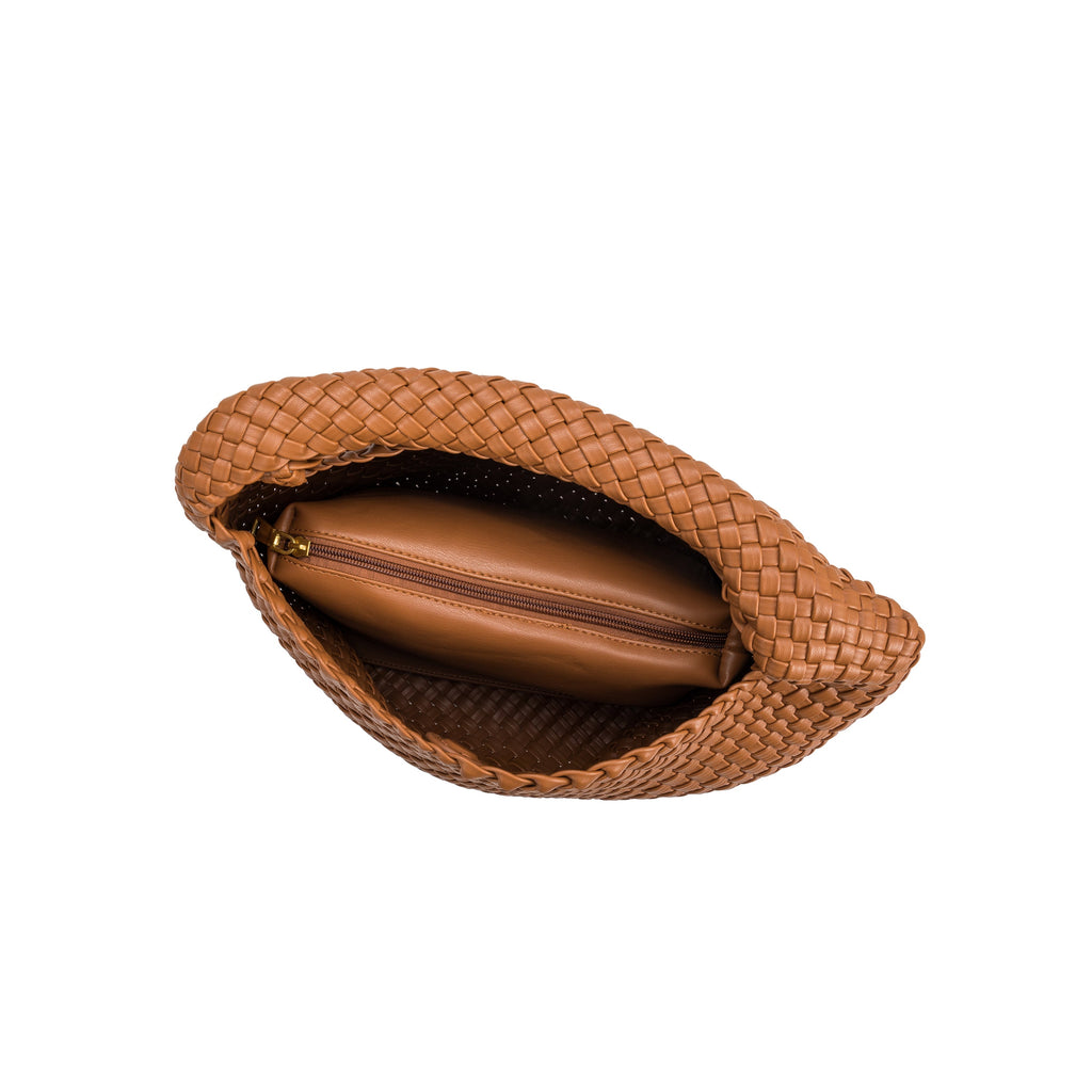 Grand Sac Cabas Tressé Cognac Éloïse vue du produit 5