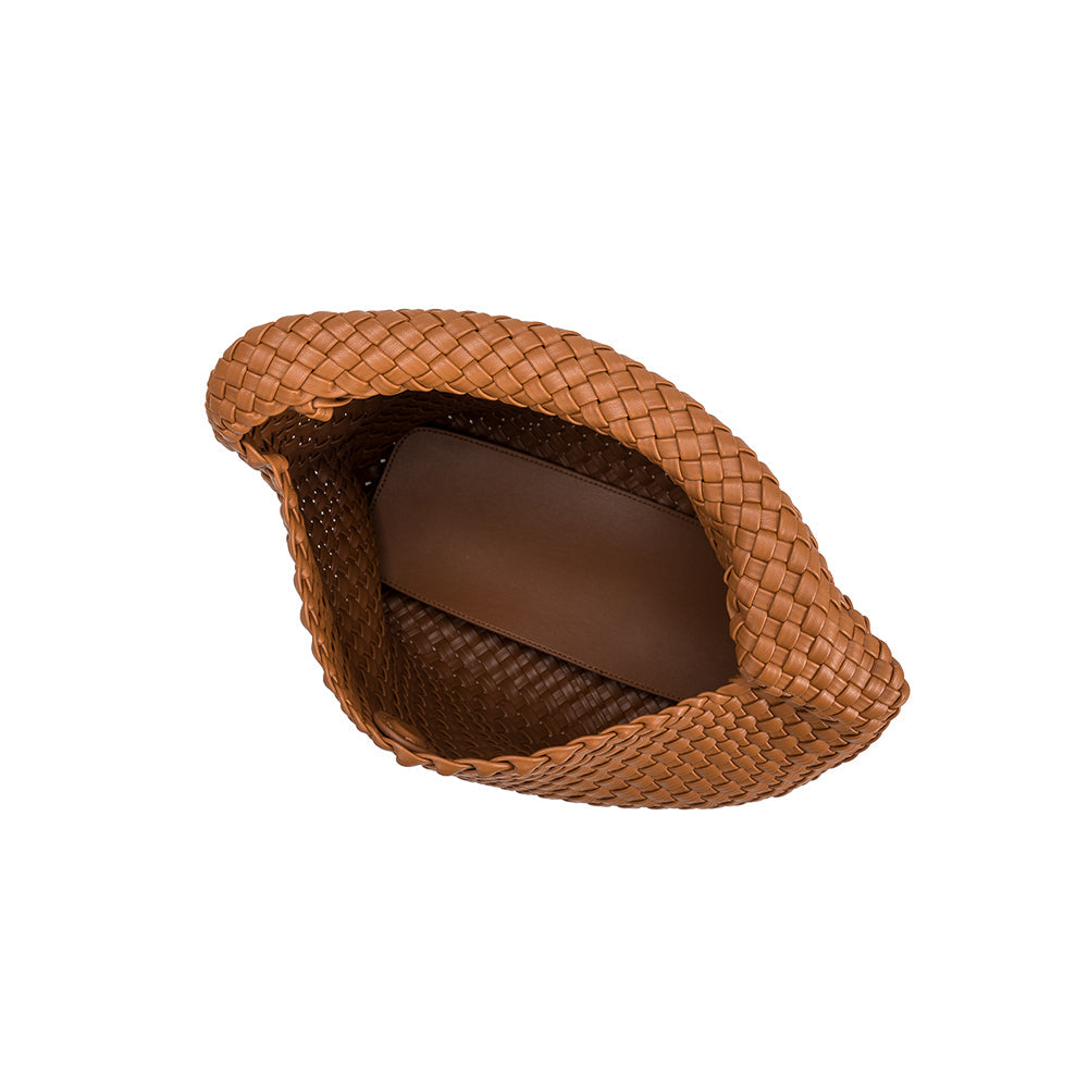 Grand Sac Cabas Tressé Cognac Éloïse vue du produit 6
