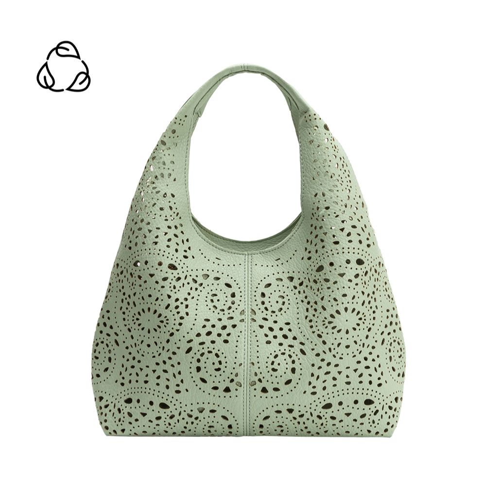 Petit Cabas Découpe Laser Vert d'Eau Blanche vue du produit 1