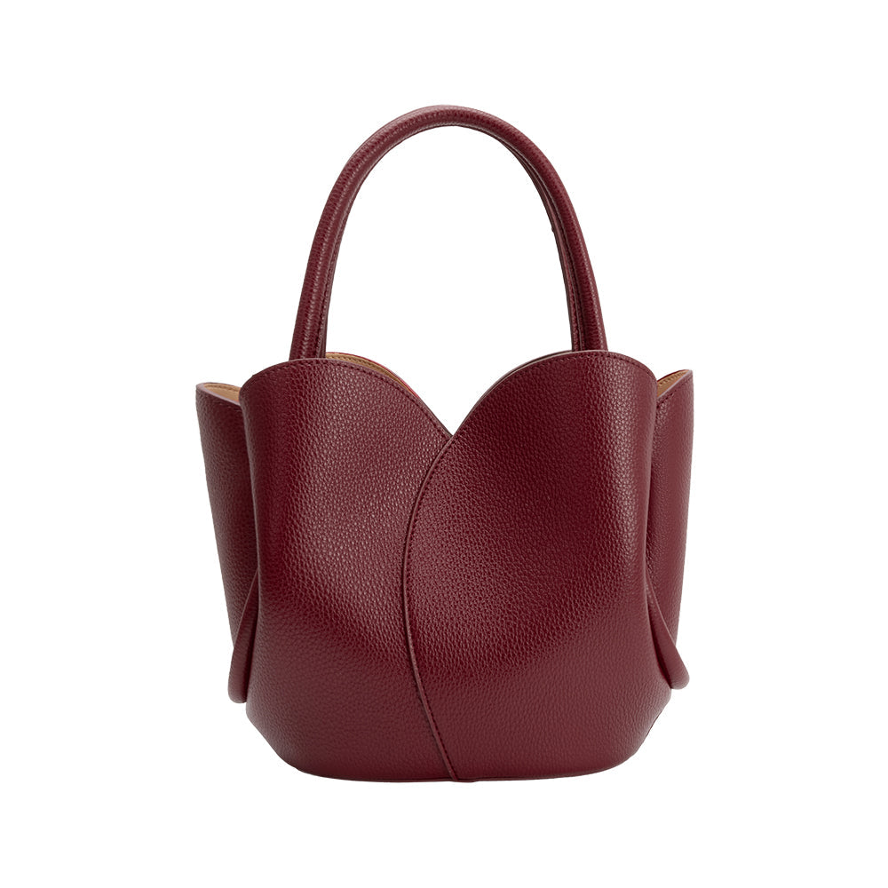 Sac à Main Tulipe Grainé Bordeaux Eugénie vue du produit 3