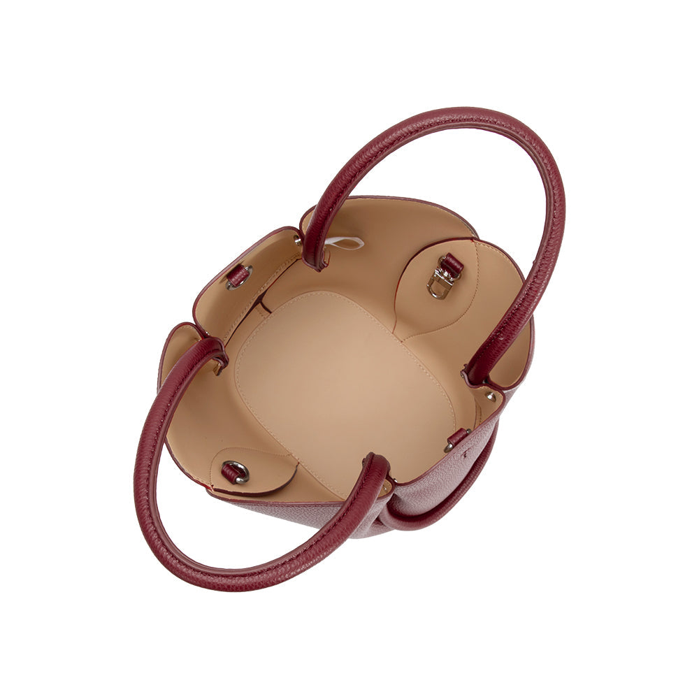 Sac à Main Tulipe Grainé Bordeaux Eugénie vue du produit 5