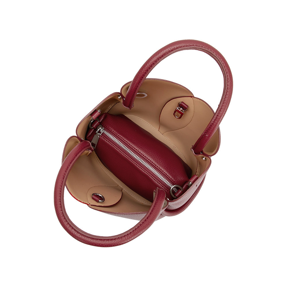 Sac à Main Tulipe Grainé Bordeaux Eugénie vue du produit 6