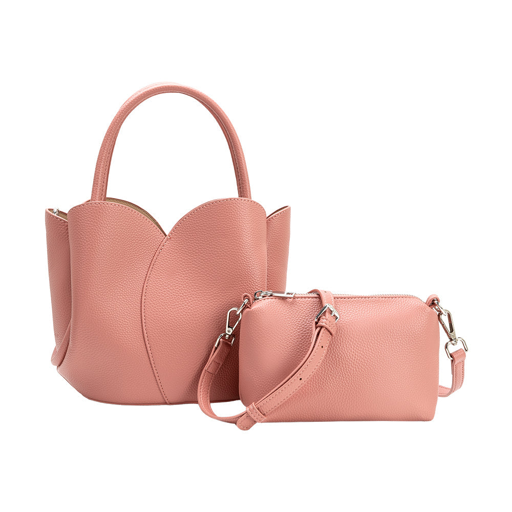 Sac à Main Tulipe Grainé Rose Brigitte vue du produit 4
