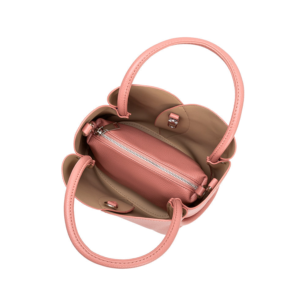 Sac à Main Tulipe Grainé Rose Brigitte vue du produit 6