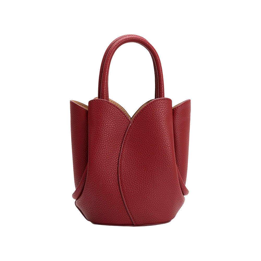 Mini Sac Tulipe Grainé Rouge Henriette vue du produit 3