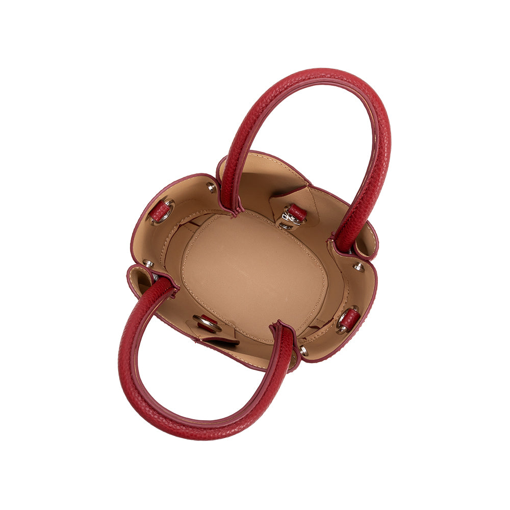 Mini Sac Tulipe Grainé Rouge Henriette vue du produit 4