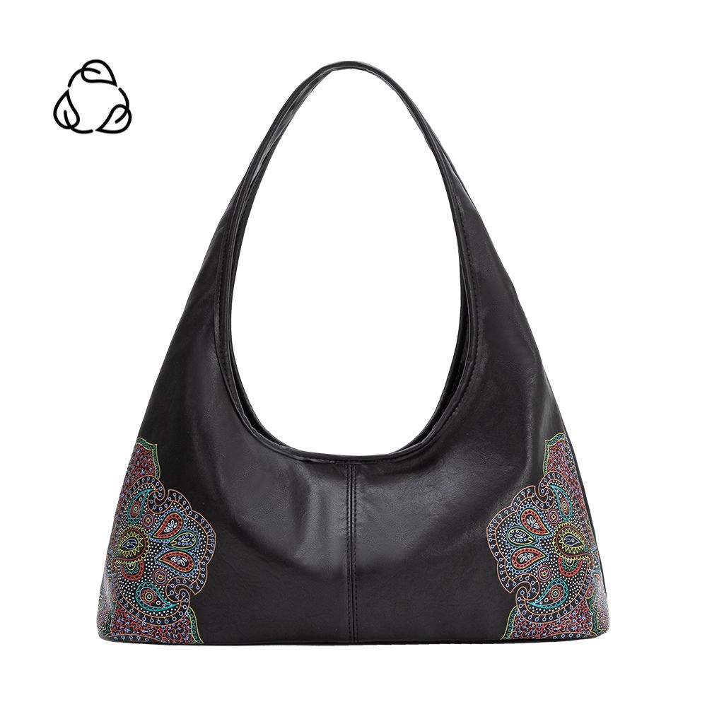 Sac Besace Imprimé Cachemire Noir Émeline vue du produit 1
