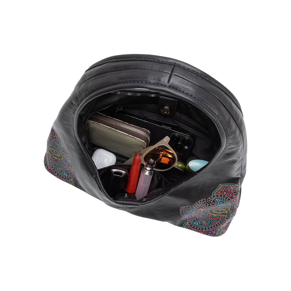 Sac Besace Imprimé Cachemire Noir Émeline vue du produit 5