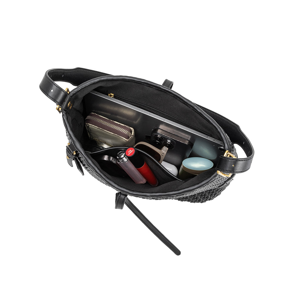 Grand Cabas Tissé Nœud Noir Hermine vue du produit 5