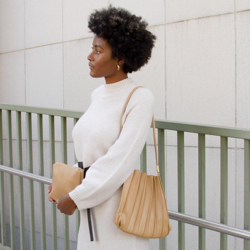 Sac Porté Épaule Plissé Taupe Rachel vue du produit 7