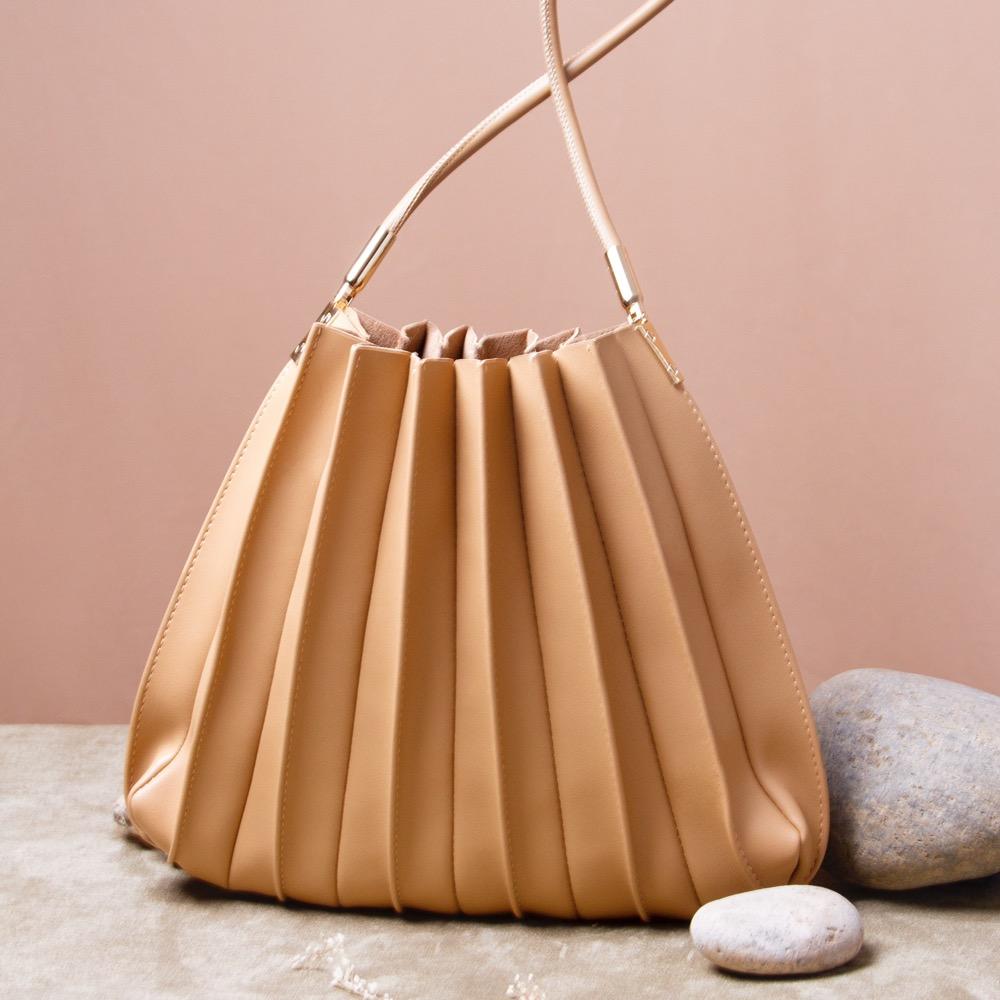 Sac Porté Épaule Plissé Taupe Rachel vue du produit 9