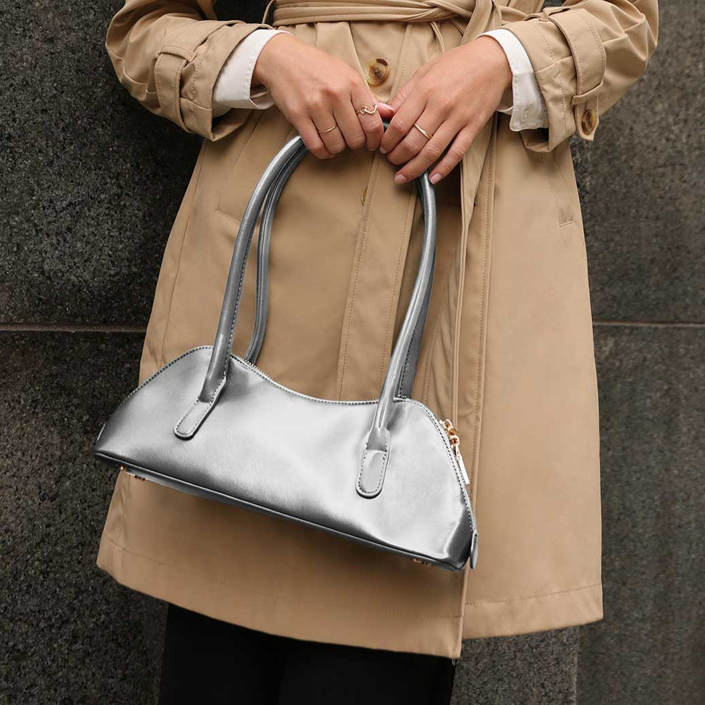 Sac Baguette Double Anse Argent Gervaise vue du produit 6