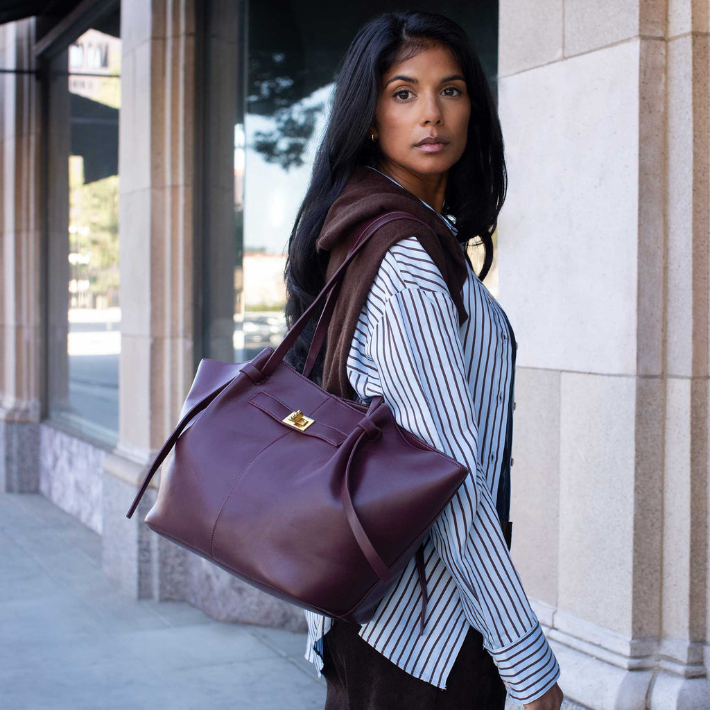 Très Grand Cabas Boucle Bordeaux Zénaïde vue du produit 7