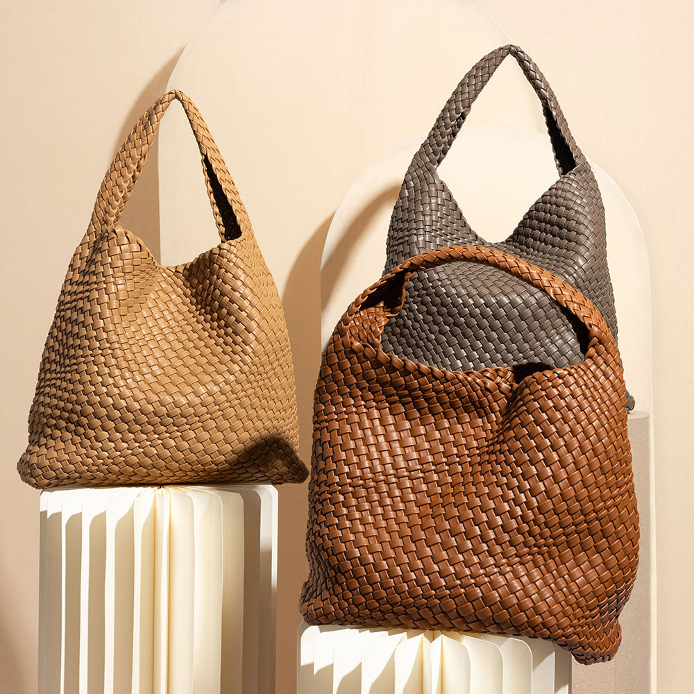 Grand Sac Cabas Tressé Cognac Éloïse vue du produit 12