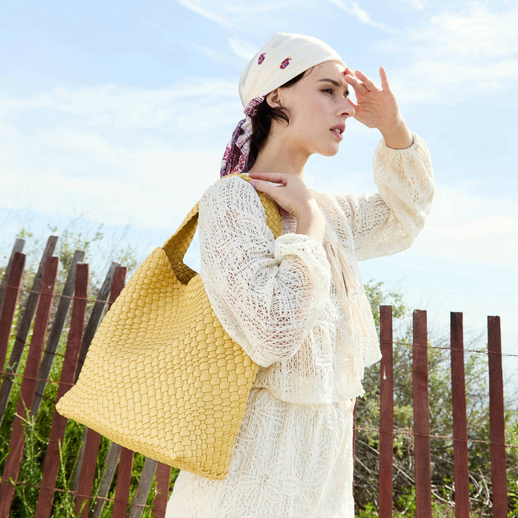 Grand Sac Cabas Tressé Jaune Arlette vue du produit 8