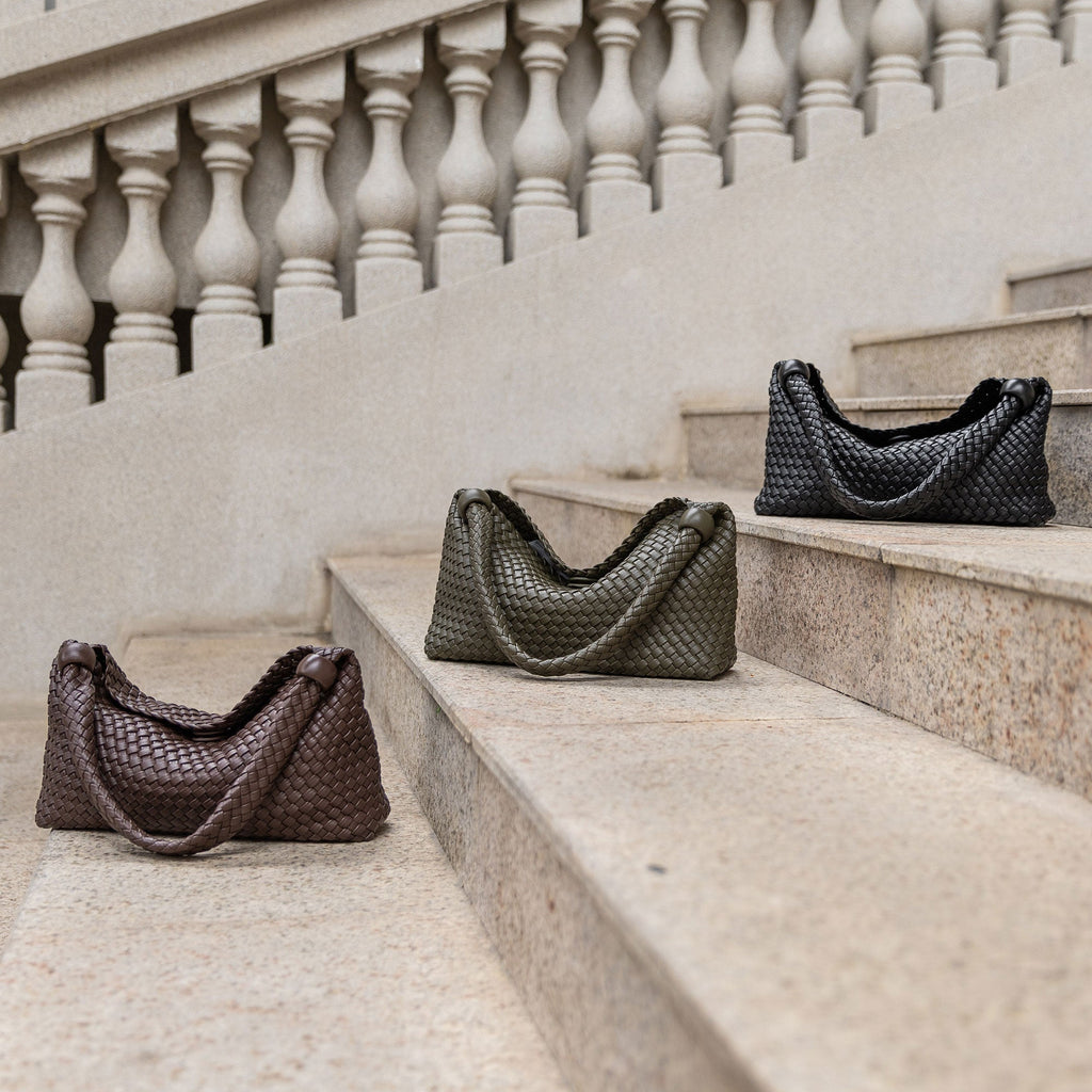 Sac Porté Épaule Tissé Perles Olive Diane vue du produit 10