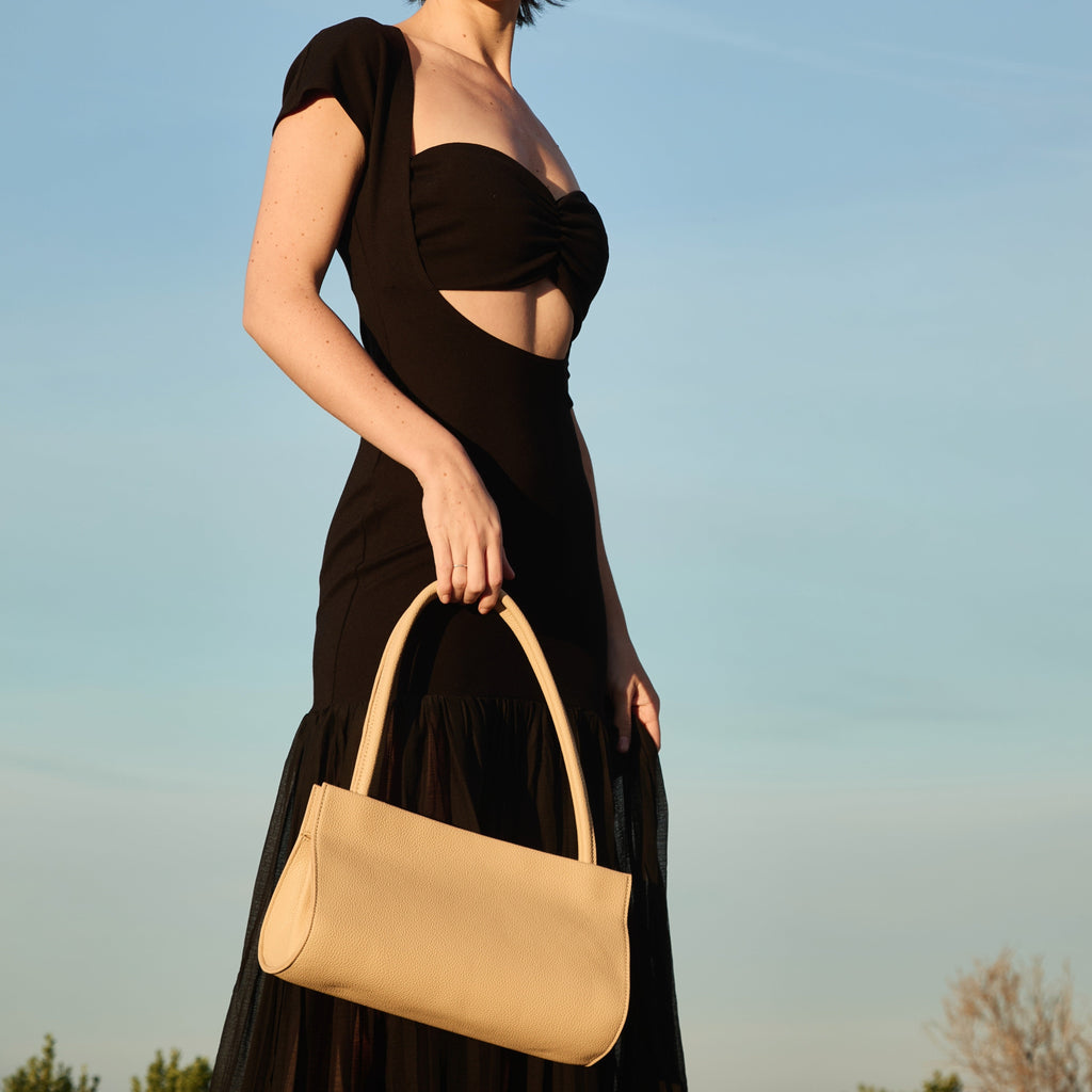 Sac Porté Épaule Base Courbe Grainé Écru Chantal vue du produit 7