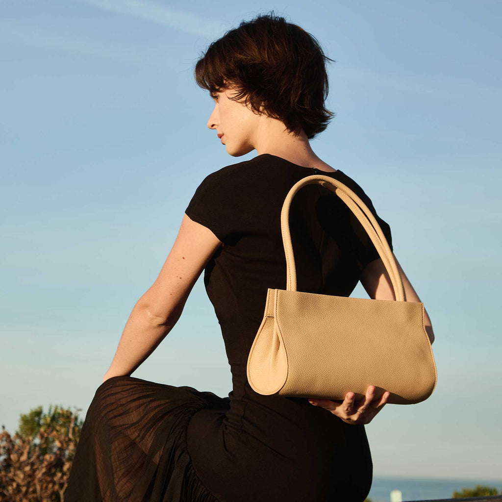 Sac Porté Épaule Base Courbe Grainé Écru Chantal vue du produit 8