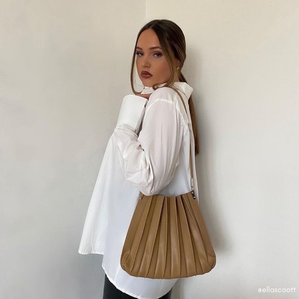 Sac Porté Épaule Plissé Taupe Rachel vue du produit 8