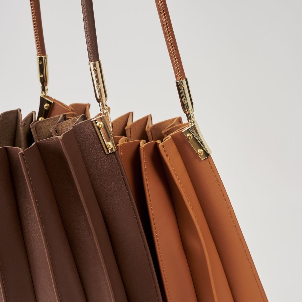 Sac Porté Épaule Plissé Cognac Ariane vue du produit 10