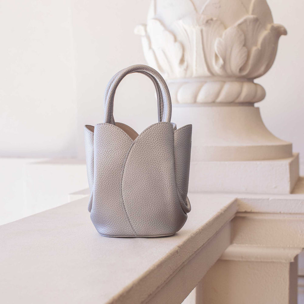 Mini Sac Tulipe Métallisé Argent Valentine vue du produit 7