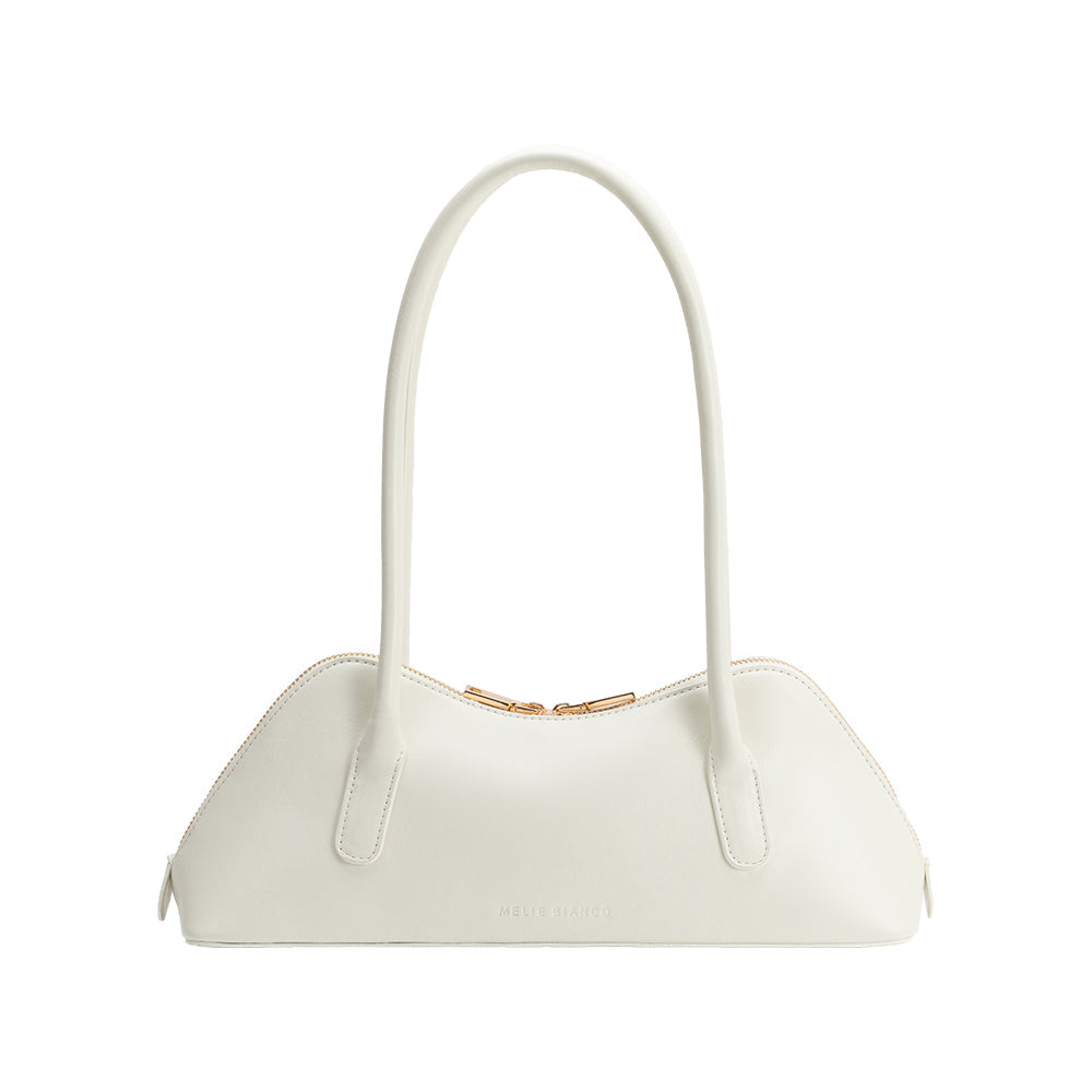Sac baguette blanc Séraphine vu de profil