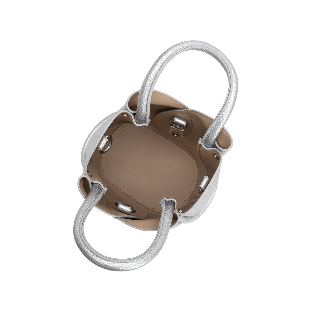 Mini Sac Tulipe Métallisé Argent Valentine vue du produit 4