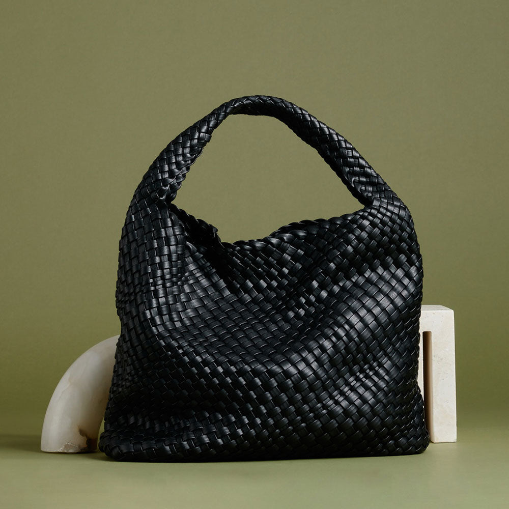 Grand Sac Cabas Tressé Noir Lisette vue du produit 10