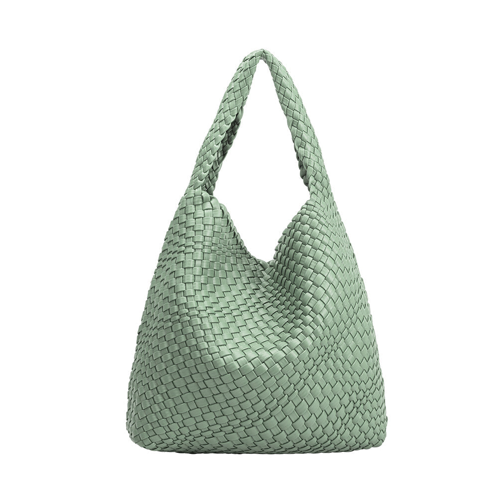 Grand Sac Cabas Tressé Bleu Vert Fanny vue du produit 3