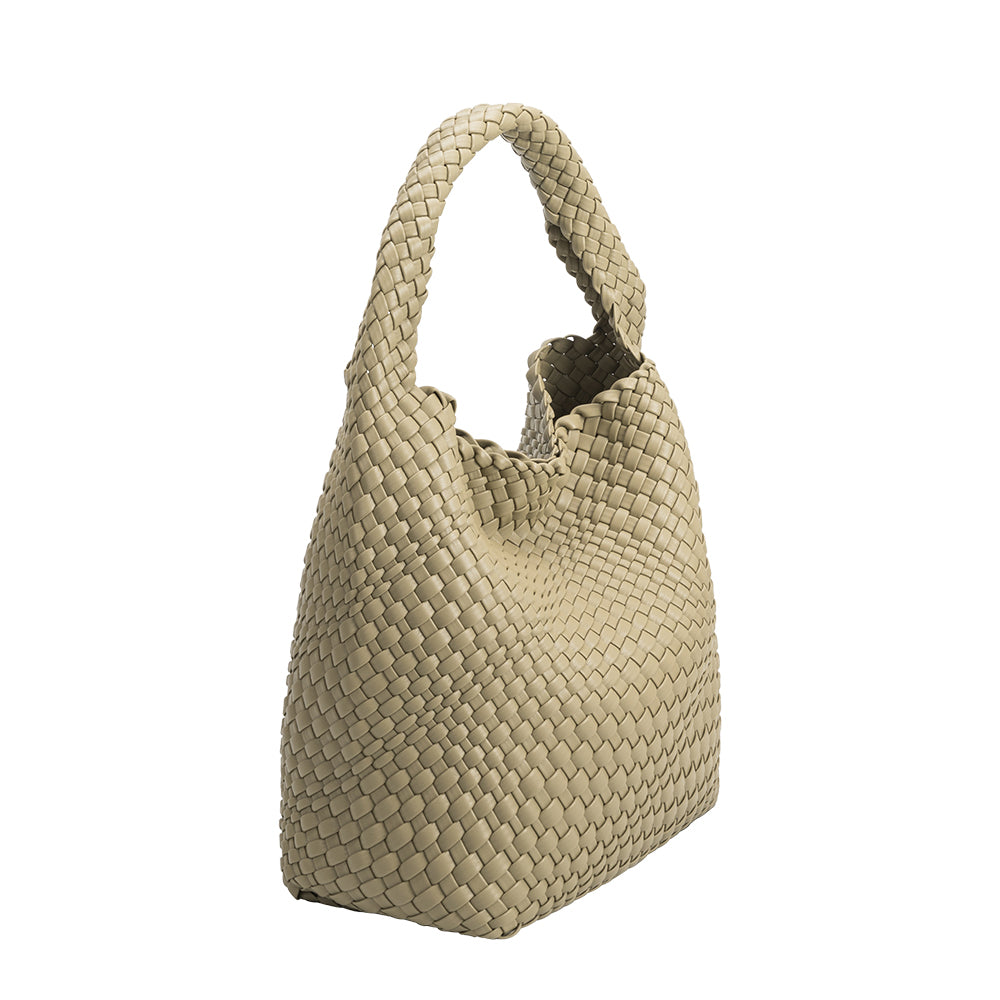 Grand Sac Cabas Tressé Vert Mousse Flavie vue du produit 2