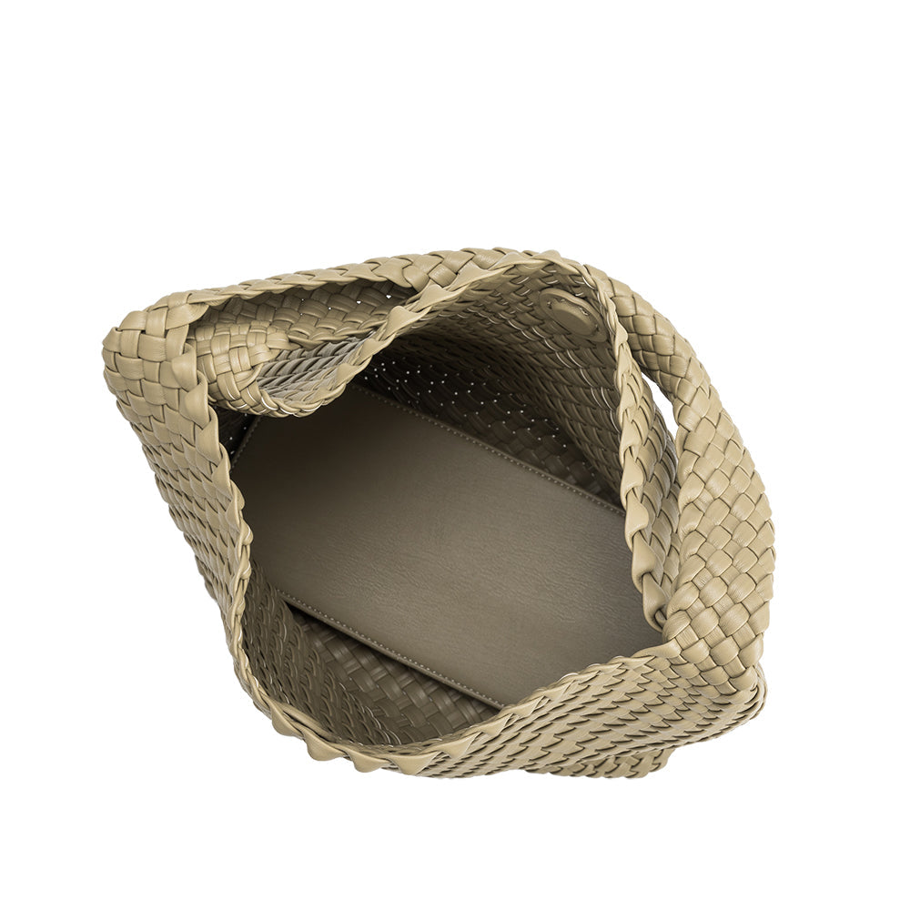 Grand Sac Cabas Tressé Vert Mousse Flavie vue du produit 6