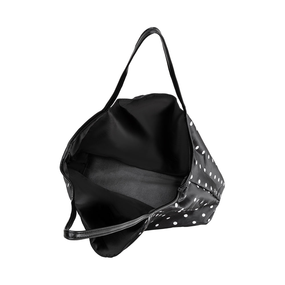 Très Grand Cabas Satin à Pois Noir Perrine vue du produit 5