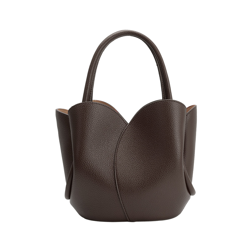 Sac à Main Tulipe Grainé Chocolat Monique vue du produit 3
