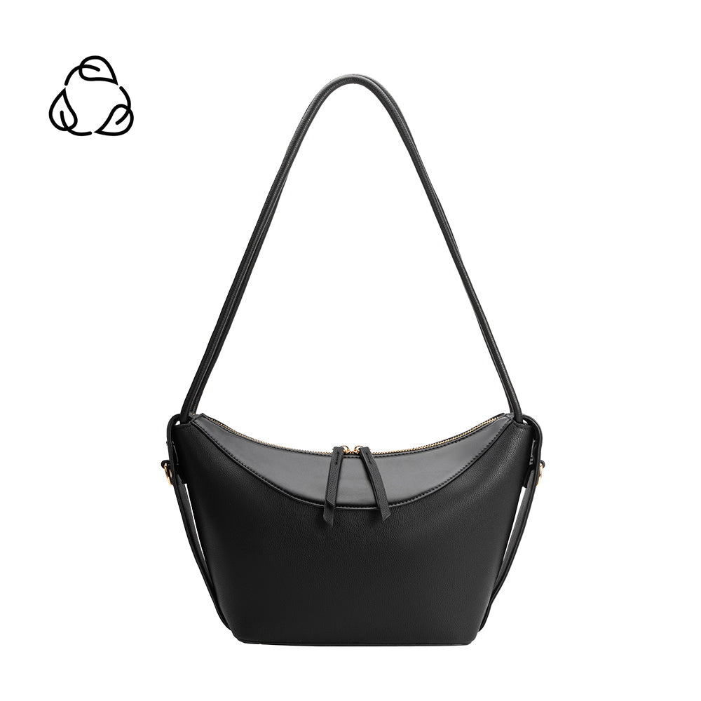 Sac Porté Épaule Grainé Bordure Lisse Noir Léontine vue du produit 1