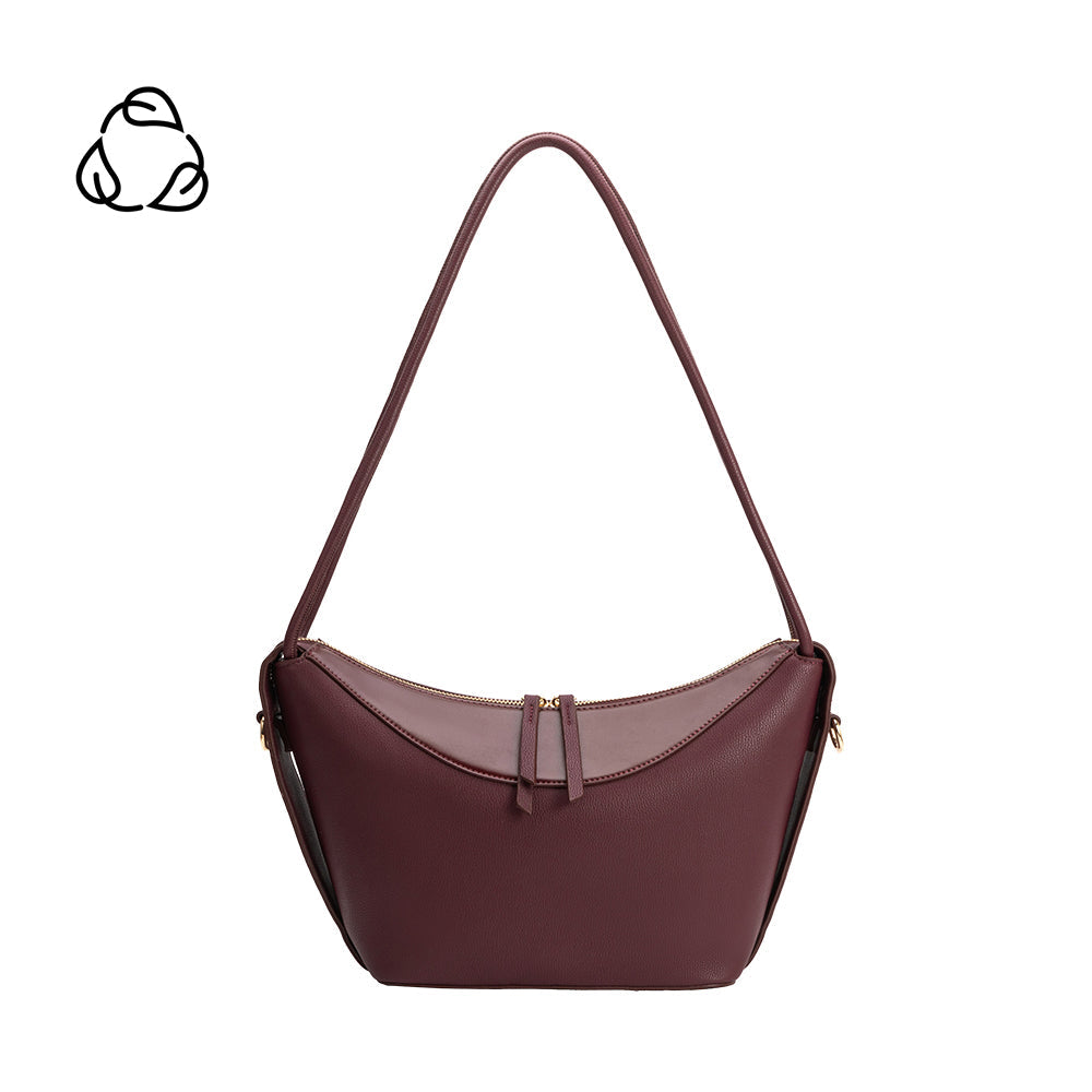 Sac Porté Épaule Grainé Bordure Lisse Prune Maëlle vue du produit 1