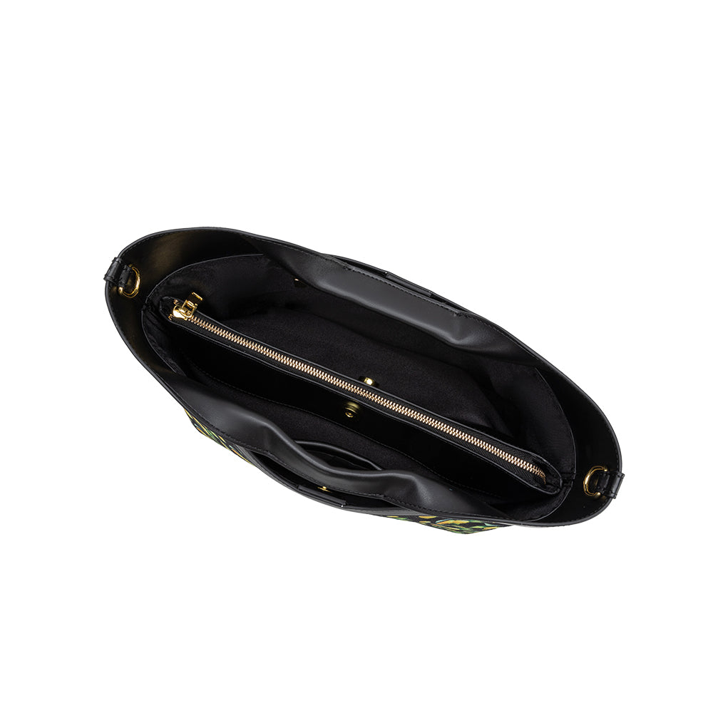 Grand Cabas Toile Imprimée Citron Noir Élise vue du produit 5