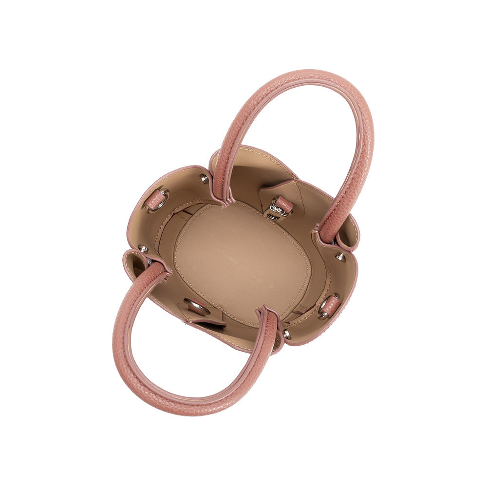 Mini Sac Tulipe Grainé Rose Fernande vue du produit 4