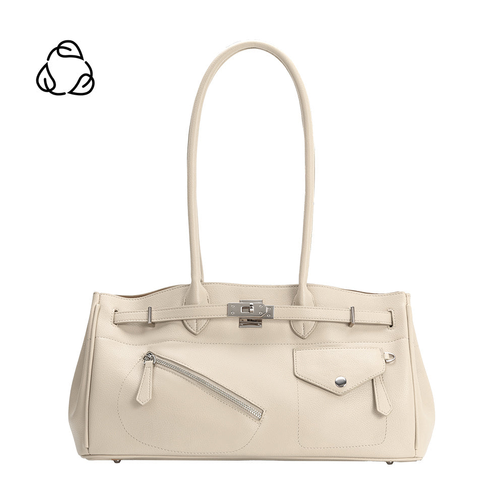 Grand Sac Épaule Ouvert Poches Extérieures Ivoire Honorine vue du produit 1