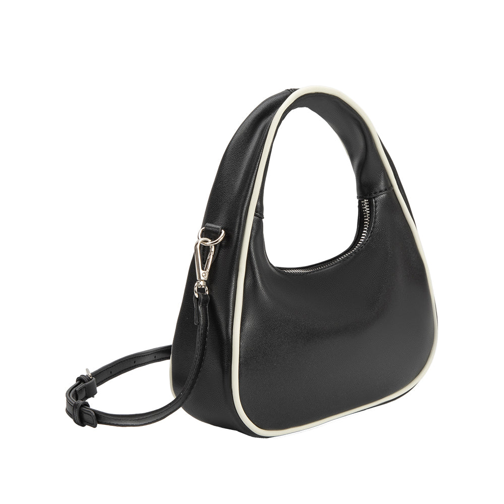 Petit Sac Bandoulière Bordure Contrastée Noir Madeleine vue du produit 2