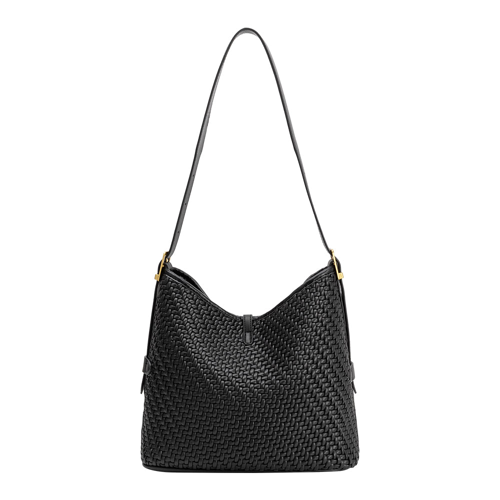 Grand Cabas Tissé Nœud Noir Hermine vue du produit 3