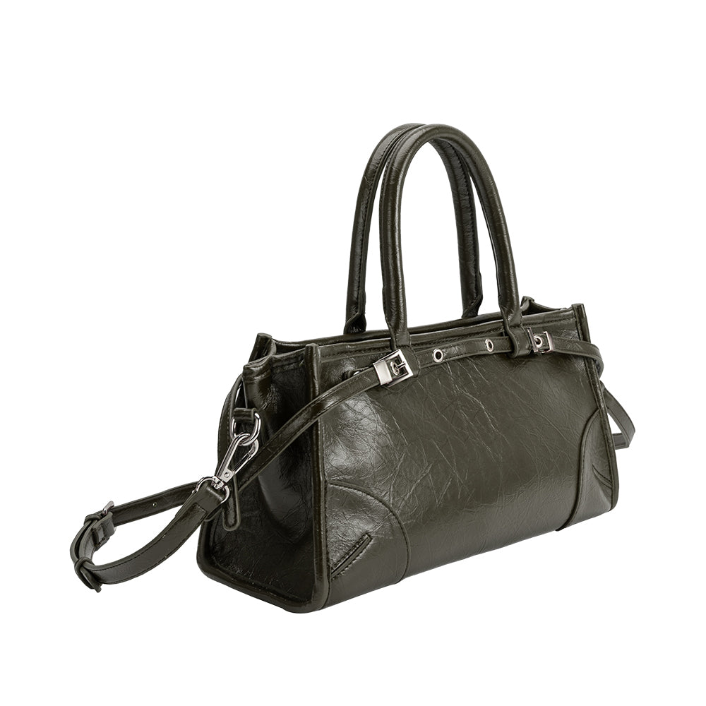 Sac Porté Main Froissé Olive Désirée vue du produit 2