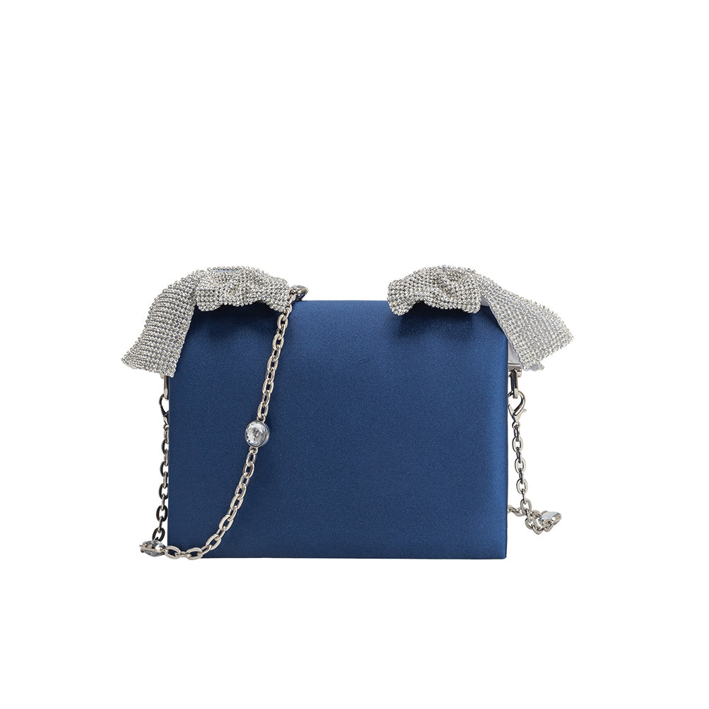 Pochette Nœuds Strass Saphir Viviane vue du produit 1