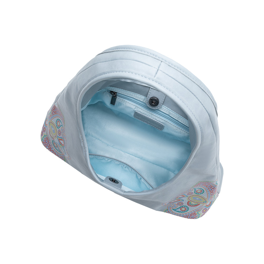 Sac Besace Imprimé Cachemire Bleu Caroline vue du produit 4