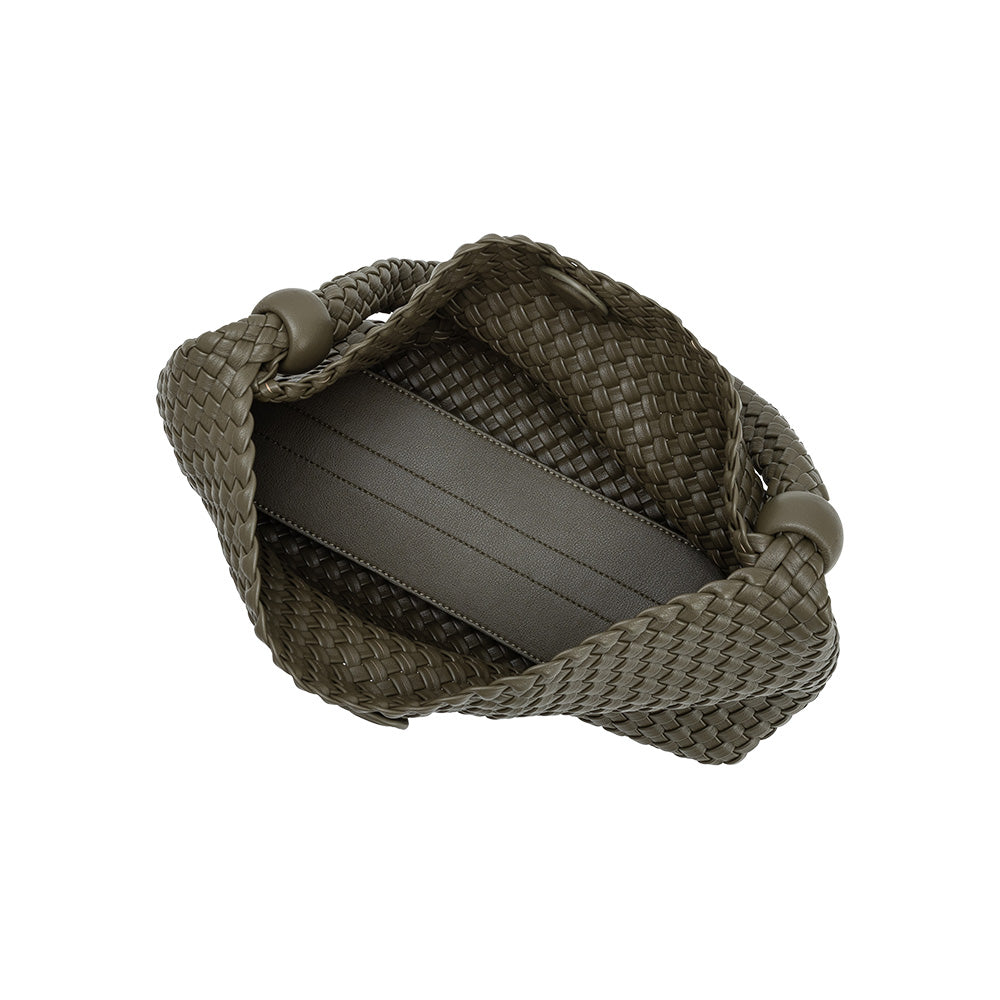Sac Porté Épaule Tissé Perles Olive Diane vue du produit 6